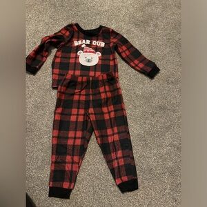 Toddler Boys Bear Cub Jammies for your families Christmas PJs 2T Red Black Plaid